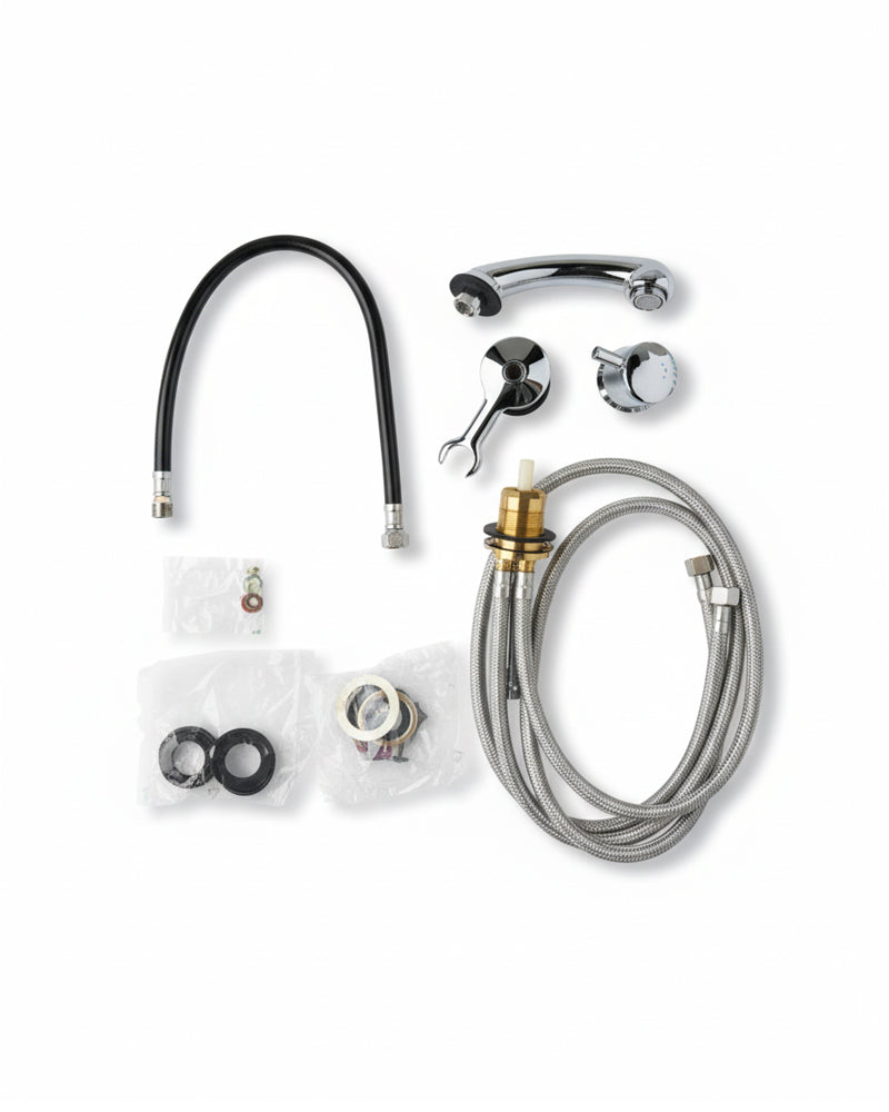 Chroom mengkraan - complete set met aqua-stop